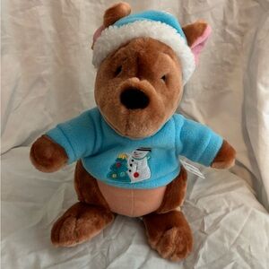 Disney Store Exclusive Roo Winter Blue Snowman Christmas Sweater Plush 10"